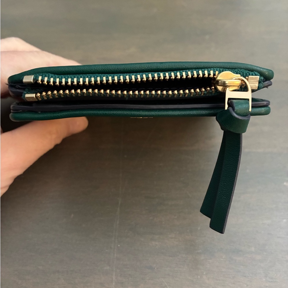 Tory Burch Green and Navy Patterned Wallet New W/O Tags Leather - Picture 7 of 7